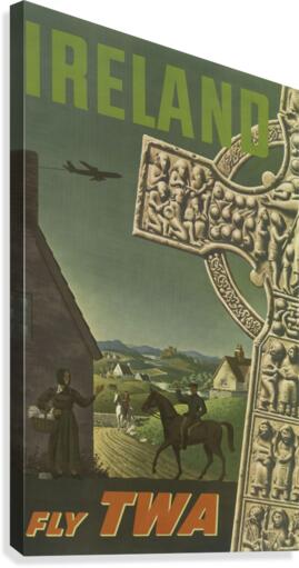 Ireland Fly TWA Vintage Travel Poster  Canvas Print