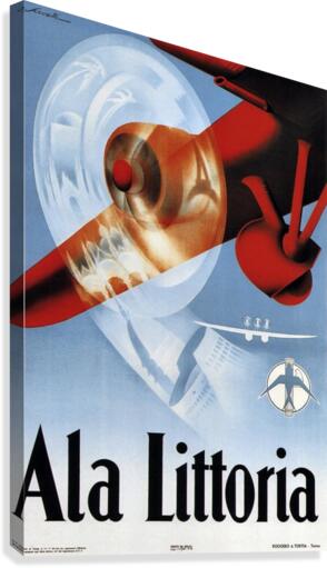 Ala Littoria 1936 Italian poster  Canvas Print
