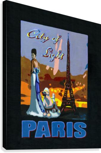 Paris City of Light Travel Poster  Canvas Print