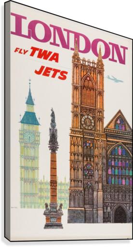 TWA London Vintage Travel Poster  Canvas Print