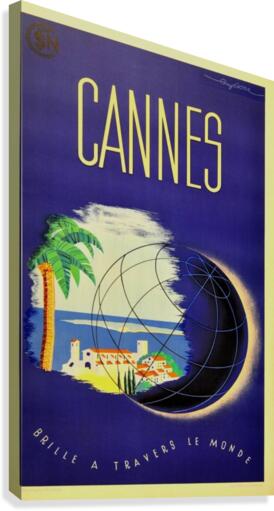 Guy Serre Cannes original vintage travel poster  Canvas Print