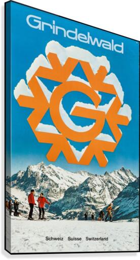 Grindelwald Travel Poster, Switzerland  Canvas Print
