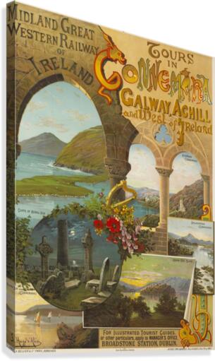 Midland and Great Western Railway poster for Tours in Connemara Canvas Print