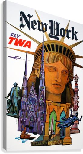 Fly TWA New York travel poster  Canvas Print