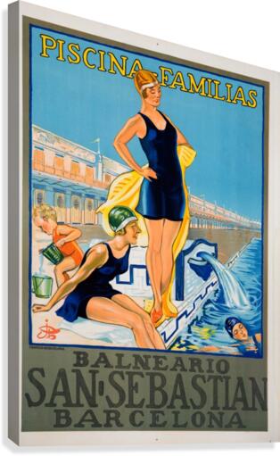 Piscina familias at Balneario San Sebastian in Barcelona  Canvas Print