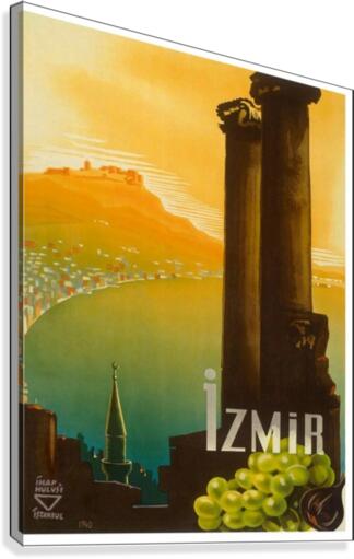 Turkey Izmir vintage travel poster  Canvas Print