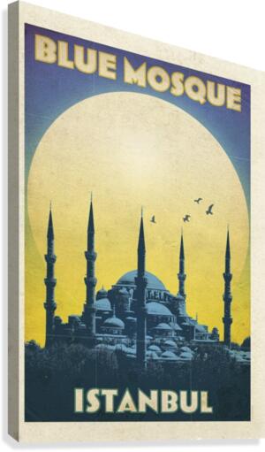 Turkey Blue Mosque Istanbul vintage travel poster Canvas Print