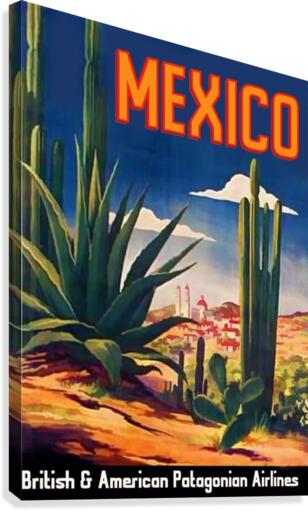 British and American Patagonian Airlines poster for Mexico Canvas Print