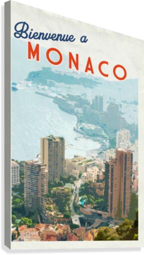 Bienvenue a Monaco poster  Canvas Print