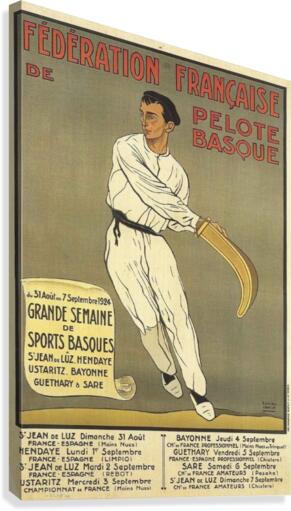 Vintage poster for Federation Francaise de Pelote Basque  Canvas Print