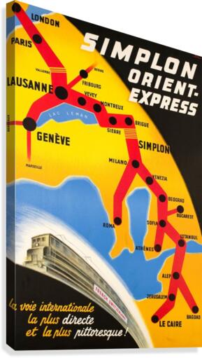 Simplon Orient Express poster, 1947  Canvas Print