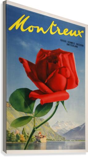 Montreux Switzerland Vintage Poster 1938  Canvas Print