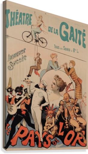 Original Vintage French Poster for Theatre de la Gaite  Canvas Print