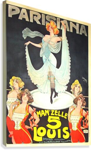 Parisiana Mamzelle Louis V vintage poster  Canvas Print