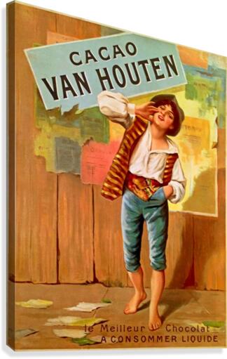 French Art Nouveau Period Poster for Cacao Van Houten  Canvas Print