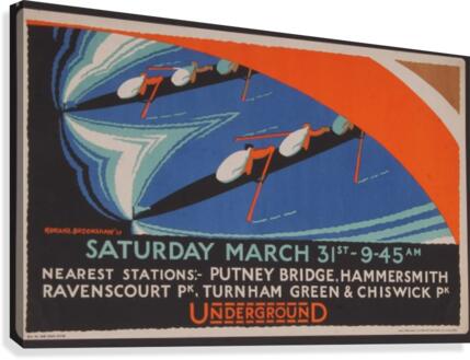 London Underground advertising poster, for the University Boat Race  Canvas Print