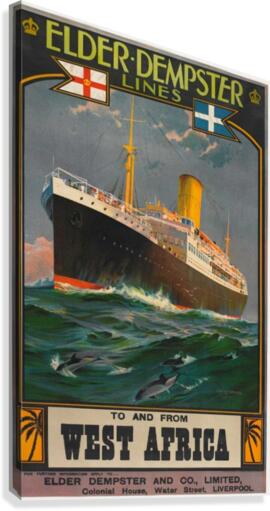 Vintage cruise poster for West Africa Canvas Print