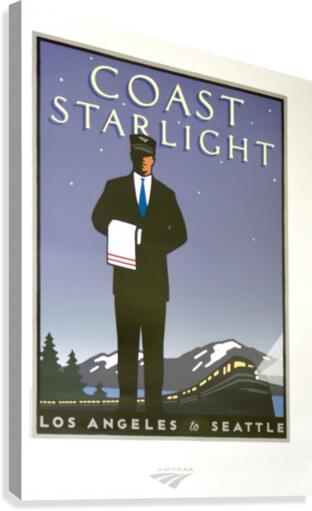 The Coast Starlight Vintage Poster  Canvas Print