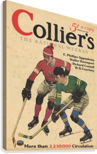 Collier's Magazine Cover - 1931 - Ice Hockey Players  Canvas Print