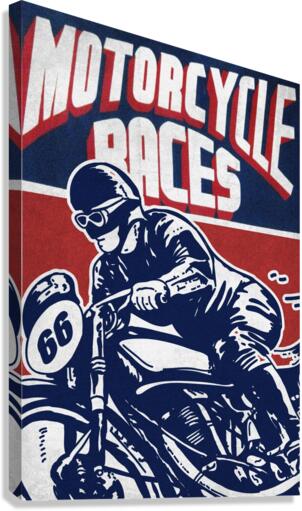 Motorcycle Racing Vintage Poster  Canvas Print