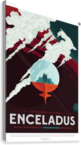 Visit Enceladus vintage poster  Canvas Print