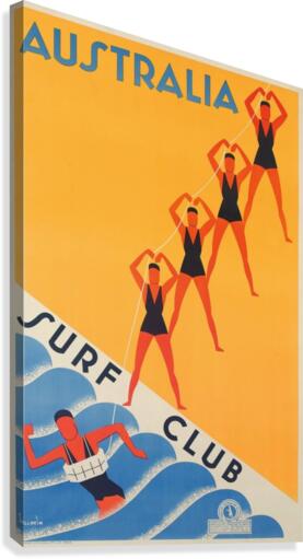 Australia Surf Club poster  Canvas Print