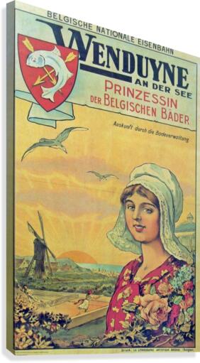 Wenduine aan der Zee vintage poster  Canvas Print