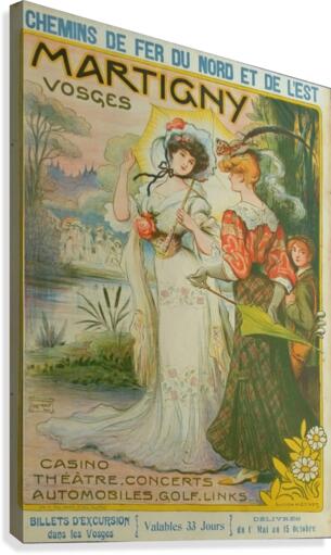 Original vintage poster Martigny Vosges Chemin  Canvas Print