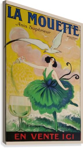 Original vintage poster La Mouette Anis Superieur  Canvas Print