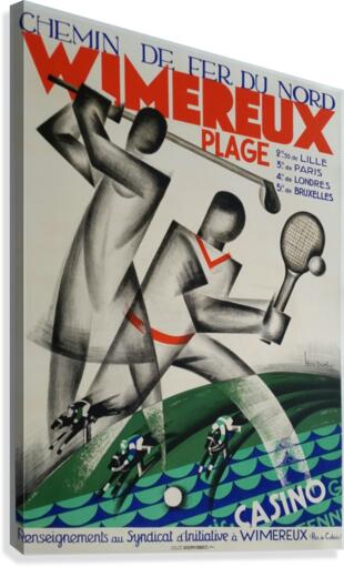 Original vintage poster golf Wimereux Plage Chemin de fer du Nord  Canvas Print