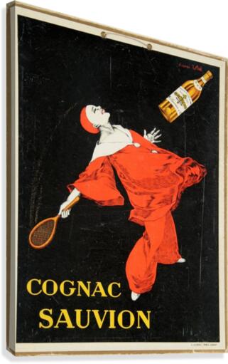 Cognac Sauvion Carton vintage poster  Canvas Print