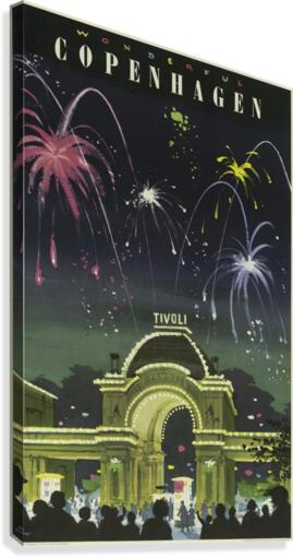 Wonderful Copenhagen vintage travel poster  Canvas Print