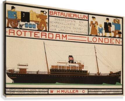 Rotterdam - London travel poster  Canvas Print