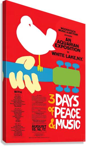 Original Woodstock poster in 1969  Canvas Print