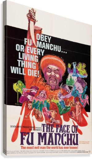 The face of Fu Manchu movie poster by VINTAGE POSTER Wall Art