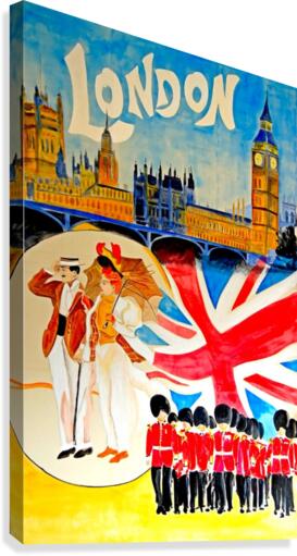 Vintage travel poster for London, England  Canvas Print