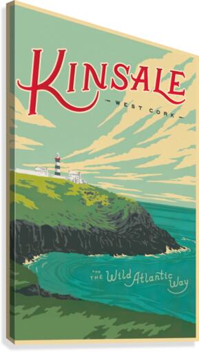 Kinsale Wild Atlantic Way vintage travel poster  Canvas Print