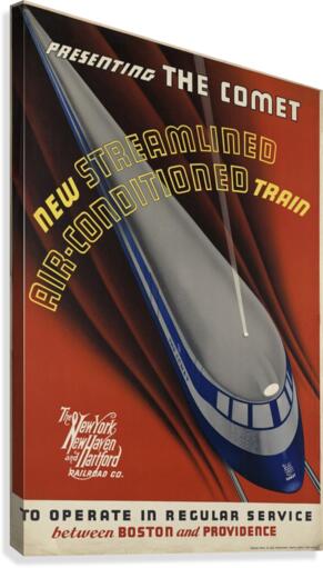 Presenting The Comet, Air-Conditioned Train New York poster,1935  Canvas Print