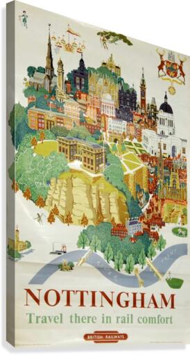 Nottingham vintage travel poster for British Railways  Canvas Print