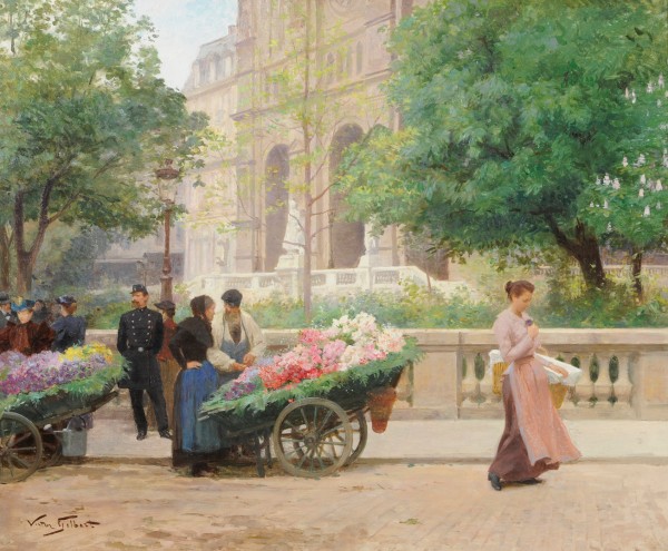 Flower sellers Print