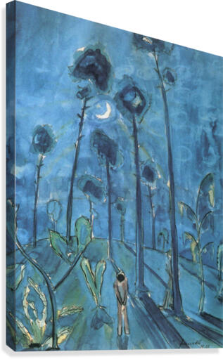 Moon landscape (two figures) Canvas Print