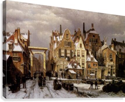 Winter city view Canvas Print
