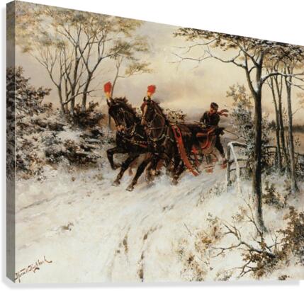 Behind the sledge Canvas Print