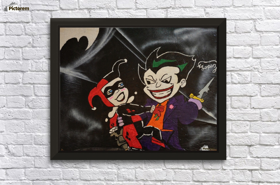 The Joker Harley Quinn Anthony Alexander Lopez Canvas The Joker Harley Quinn Wall Decor Frame