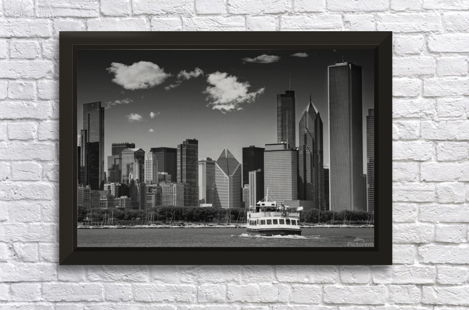 Chicago Skyline Monochrome Melanie Viola Canvas Chicago Skyline Monochrome Wall Decor Frame