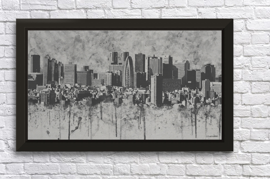 Melting City Unowho Canvas Melting City Wall Decor Frame