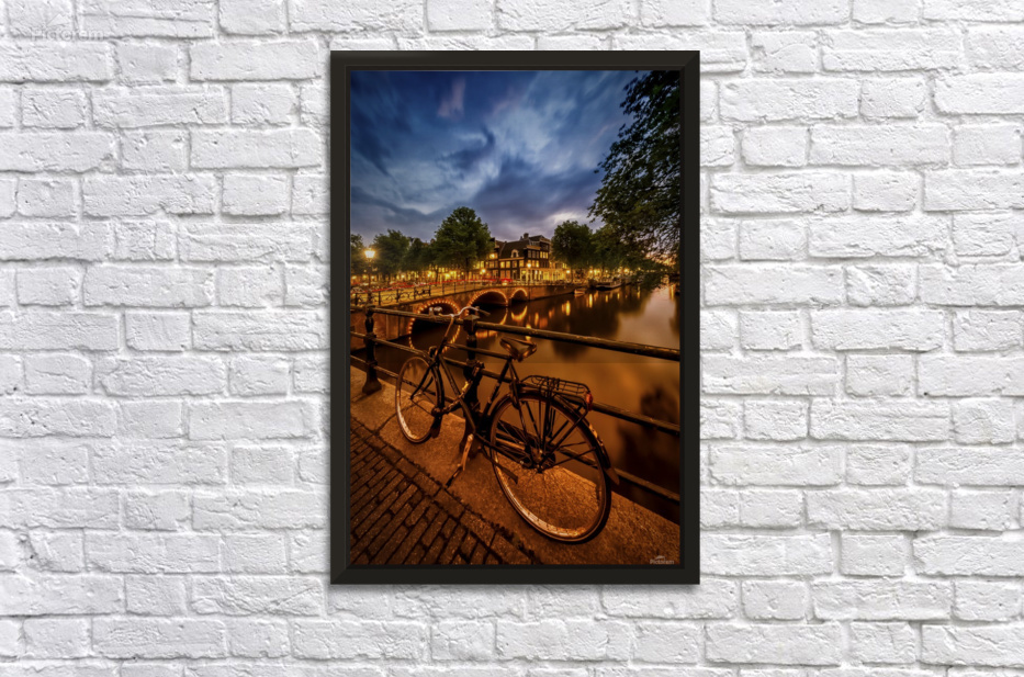 Amsterdam Evening Impression From Brouwersgracht Melanie Viola Canvas Amsterdam Evening Impression From Brouwersgracht Wall Decor Frame