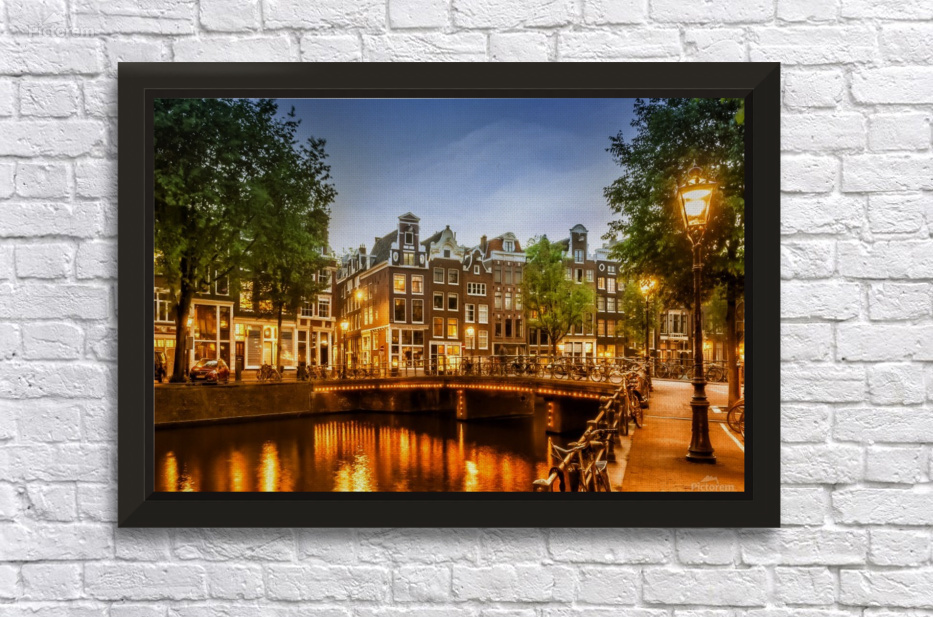Amsterdam Idyllic Impression From Singel Melanie Viola Canvas Amsterdam Idyllic Impression From Singel Wall Decor Frame