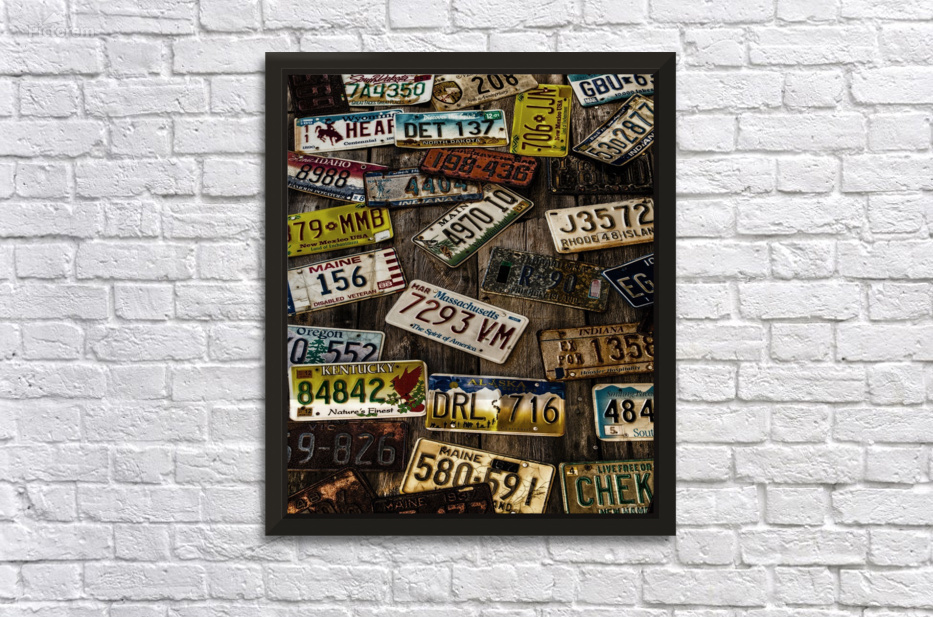 License Plates On Old Wall Darryl Brooks Canvas