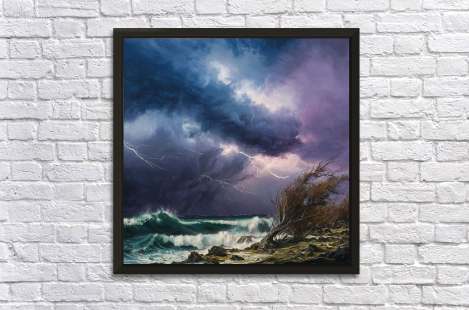 Stormy landscape by Boualem s P Wall Art